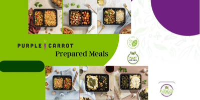 Purple Carrot offers prepared meals that are ready to eat in under 5 minutes while still being healthy, low calorie, and 100% plant-based.