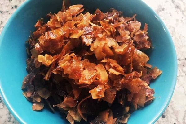 Vegan Bacon With Coconut Flakes
