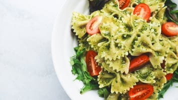 Avocado Kale Spinach Pesto Farfalle Salad