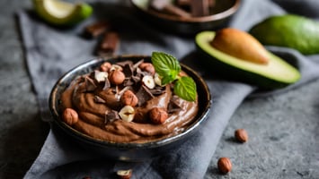 5 Ingredient Vegan Chocolate Parfait with healthy plant-based green toppings