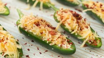 Vegan Jalapeño Poppers With Plant-Based Cashew Cream Cheese and Red Pepper Flakes